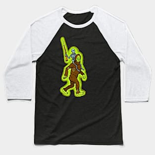 Creepy Alaska Big Foot Zombie Skeleton Hunter Baseball T-Shirt